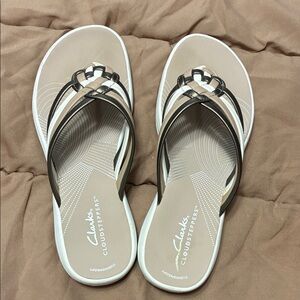 Clarks Women's Sandals - metallic brown, tan and cream